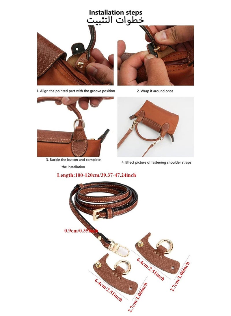 Long French Longchamp Women's  fashion versatile mini makeup bag handbag shoulder bag handheld small bag Mini Earth Brown - Image 5